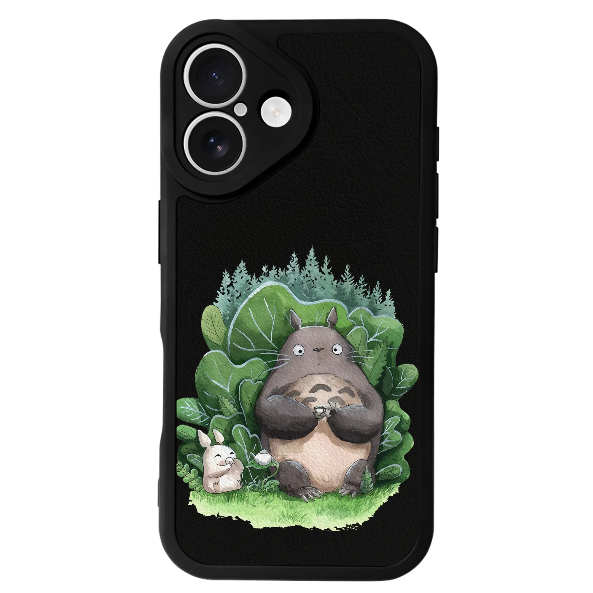 となりのトトロ グッズ トトロ - IPhone 16シリーズ対応 ・ シリコンスマホケース ・ レザー調 ・ 高精度フィット ・ 耐衝撃 ・ ワイヤレス充電対応 ・ 精密カット